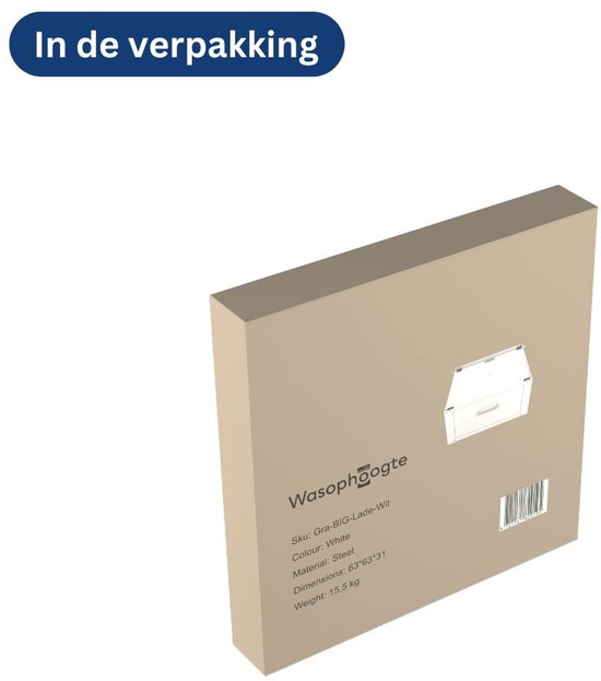 Wasophoogte® Wasmachine verhoger - 45cm hoog - Wit - Universeel - 63