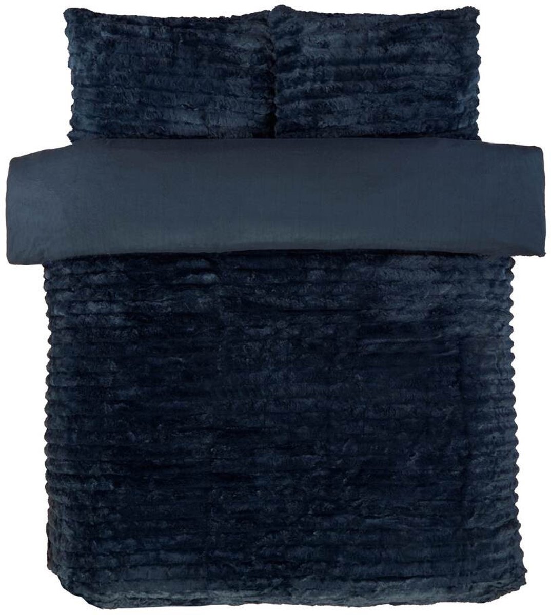 Rabbit Faux Fur fleece dekbedovertrek - Antraciet - eenpersoons - 135 x 200 cm + 50 x 75 cm