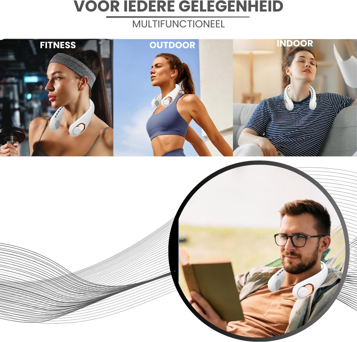 Twenty4seven® Nek Ventilator Pro - Draagbare Nekventilator met Koeling - Mini Nek Fan - Gezichtsventilator & Handventilator - Portable Neck Fan — afbeelding 6