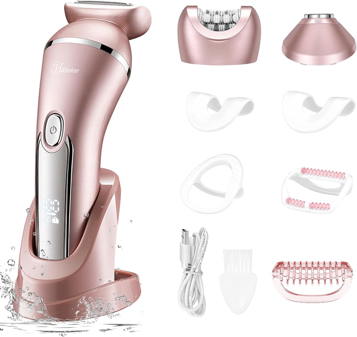 Draadloos 3-in-1 Elektrisch Scheerapparaat voor Vrouwen - Comfortabel en Pijnloos voor Gezicht, Armen, Benen en Bikini