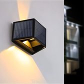 Luminize Solar tuinverlichting met schemersensor - tuinverlichting op zonne energie - solar wandlamp buiten - met dag en nacht sensor - buitenlamp - 2700k