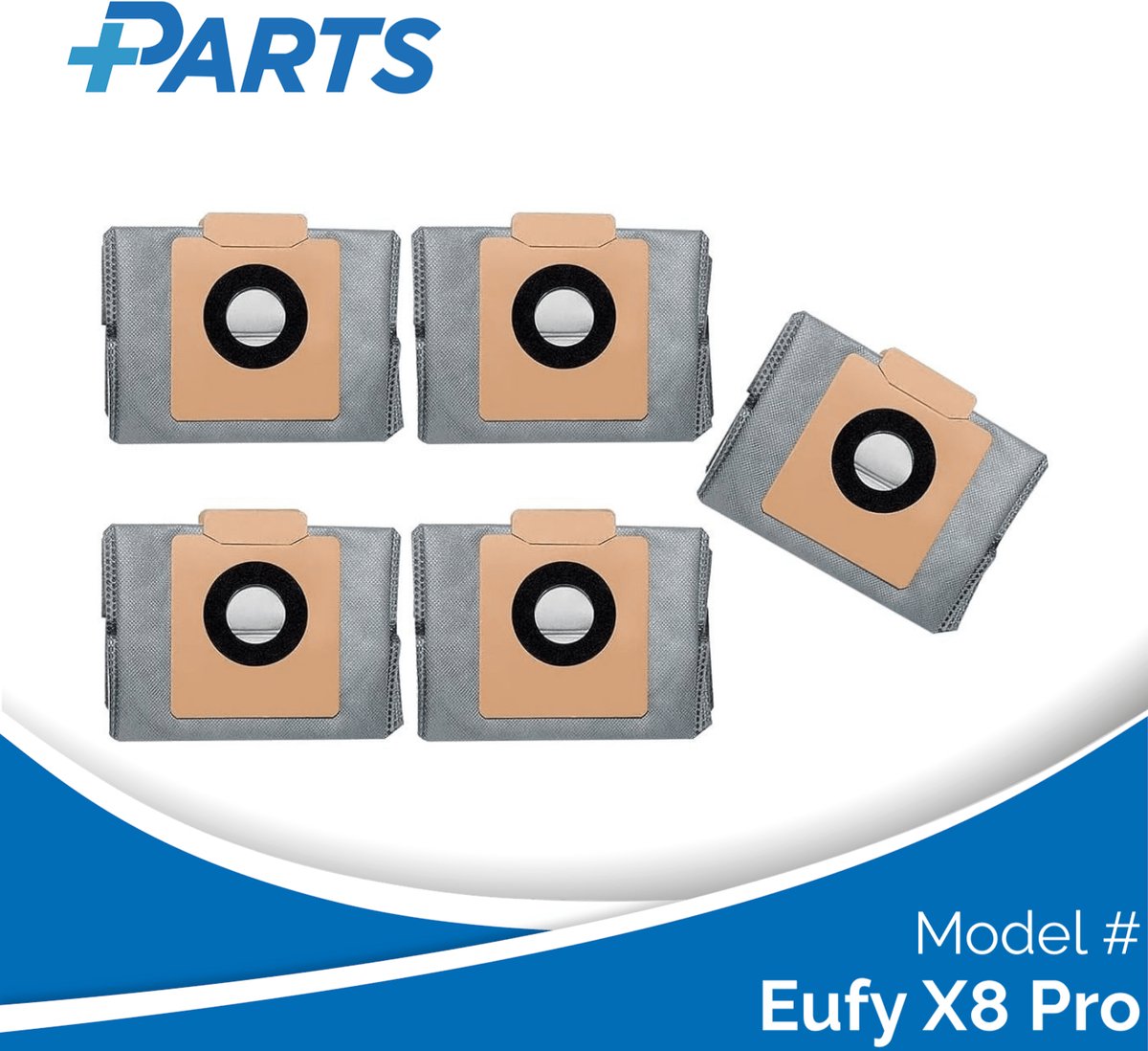 Eufy X8 Pro Stofzakken (5 Stuks, Plus.Parts® alternatief voor T29F70A2)