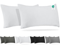 Barbons kussensloop 40x70 set van 2 - Jersey 165 g/m² kussenhoes - 100% Katoen - wit