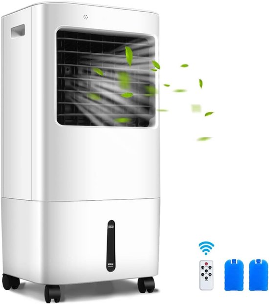 4-in-1 Mobiele Airco Zonder Afvoerslang – Met Afstandsbediening - Mobiele Airco Voor Slaapkamer Zonder Slang – Mini Airco - Ventilator - Airconditioning – Ventilator – Aircooler Met 7 Liter water Tank & 2 Ice Packs