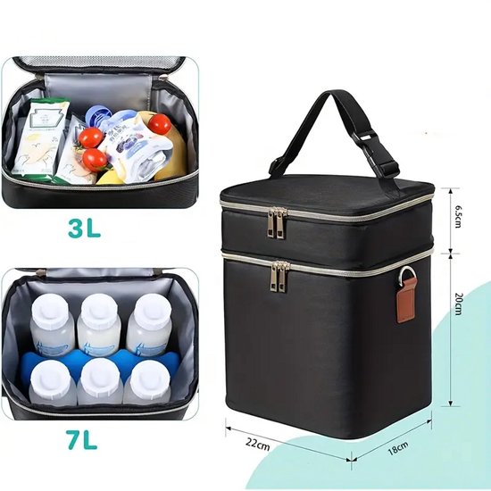 Dutchers.® Kolftas - Dubbel Geïsoleerd - Met Extra Opbergvak - 100% Lekvrij - Koeltas Borstvoeding - Kolftas Moedermelk - Koeltas Baby - Koeltas Kolf - Kolftas - Thermisch Geïsoleerd - Stijlvol & Praktisch - Gemakkelijk mee te nemen en op te bergen! van Dutchers — afbeelding 2