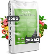 Lavagruis uit Eifel Oergesteente (20kg, 200m2) - Lavakorrels - Lavameel - Bodemverbeteraar - Lava Meel - Met Silicium - Grof Lavameel 0-2mm - Organifer
