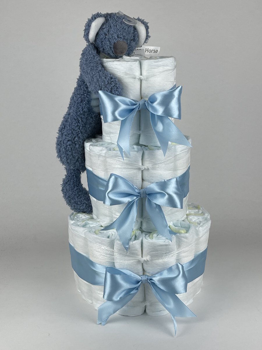 Chouette-Chouette | Luiertaart Jongen | Kraamcadeau | Geboorte Jongen | Babyshower | Tuttle Happy Koala Blauw