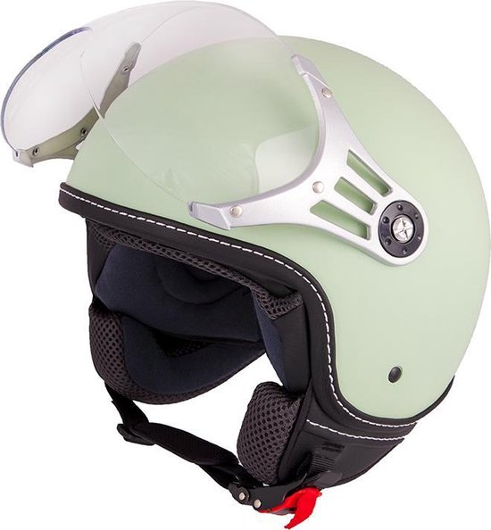 Vinz Stelvio Scooter Helm Jethelm Mat Mint Groen