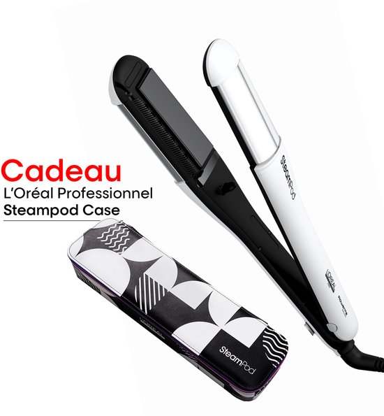 L'Oréal Professionnel Steampod 4.0 + Gratis Case - Professionele 2-in-1 stoom stijltang: voor stijlen & krullen + Gratis Steampod Reisetui cadeau