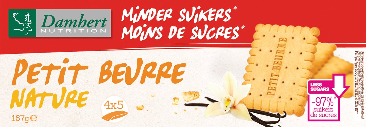 Goedkoopste Damhert Petit Beurre Koekjes - Minder Suikers 167GR