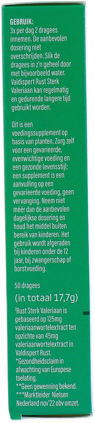 Valdispert Rust Sterk - Natuurlijk voedingssupplement met Valeriaanwortel voor rust & ontspanning* en vitamine B12- 50 tabletten