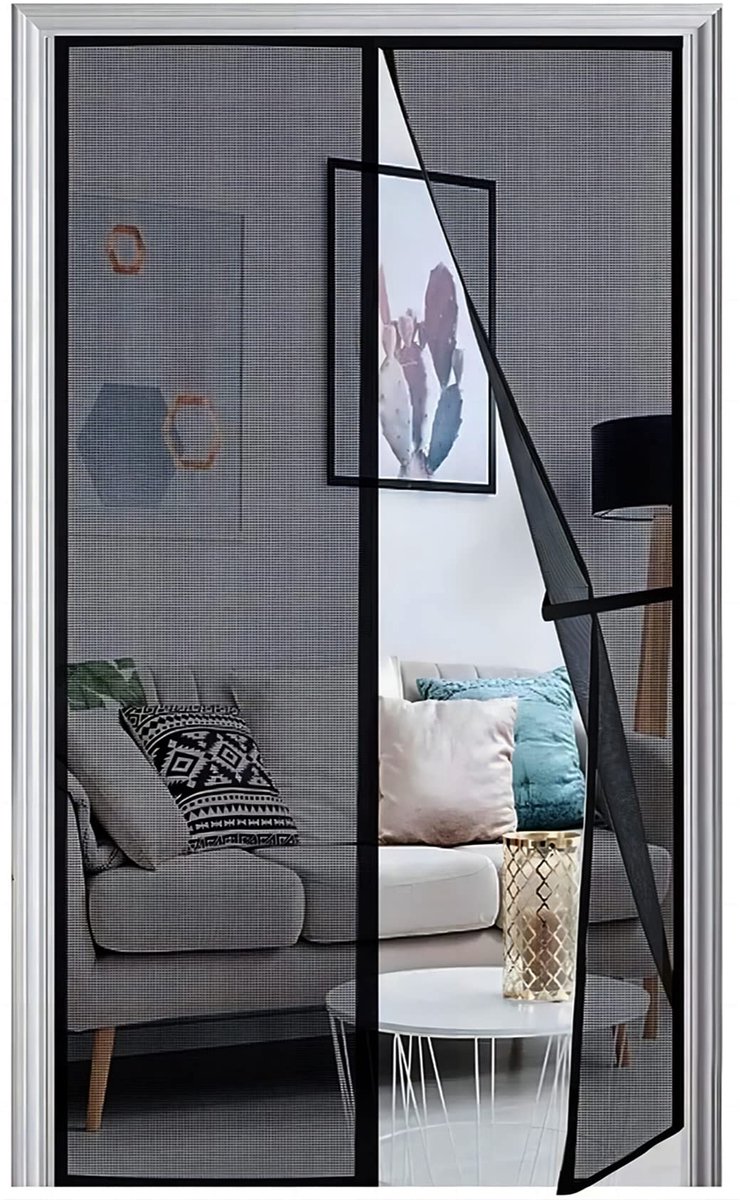 Ibenzoa® Prachtig Magnetisch Vliegengordijn voor Balkondeuren met Versterkte Insectenbescherming - 85 x 210 cm, Zwart