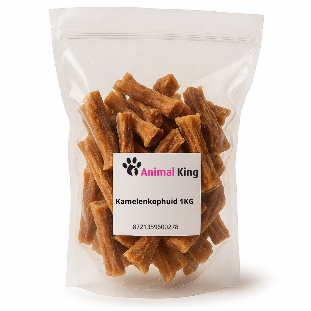Animalking Kamelenkophuid voor Honden - Kophuid Hond - Hondensnacks Gedroogd - 1 KG