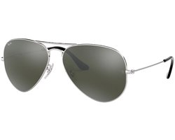 Ray-Ban Aviator Zonnebril RB3025 Zilver/Groen 58mm
