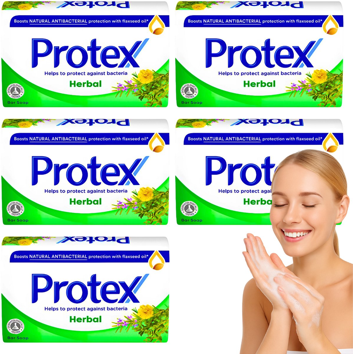 Goedkoopste Protex Handzeep Herbal - 5 Stuks - Antibacteriele Zeep - Voor Hand en Lichaam - Zeep Blok - Zeepbar - Soapbar