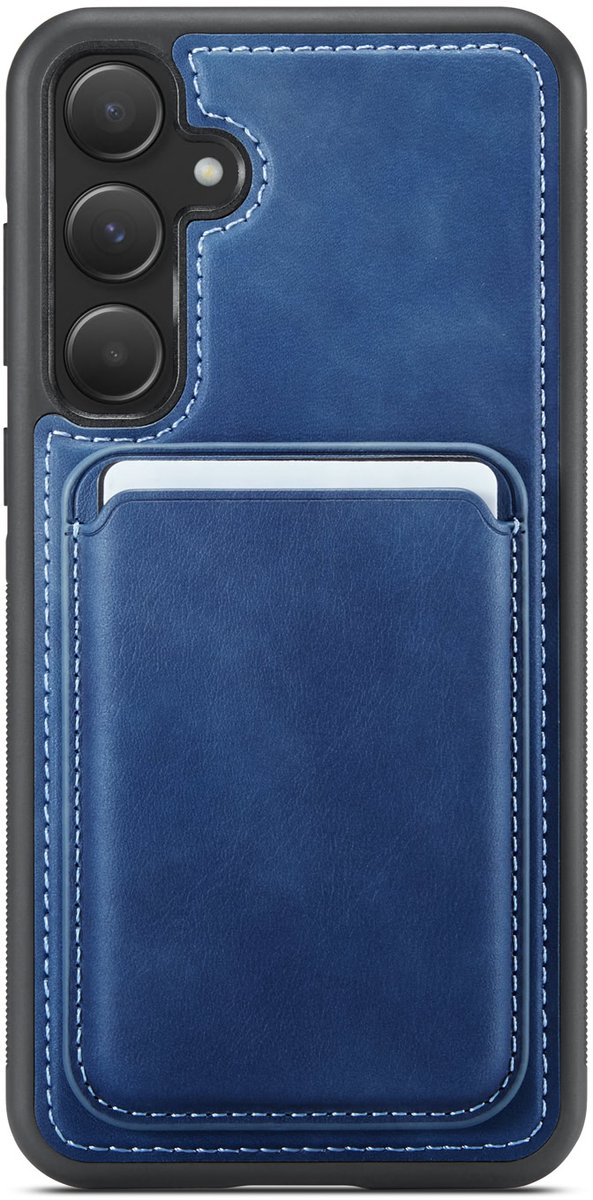 Luxe PU-leer Magnetisch Wallet Backcover Hoesje geschikt voor Samsung Galaxy A16 – Blauw – Magnetische Pasjeshouder – Schokbestendig