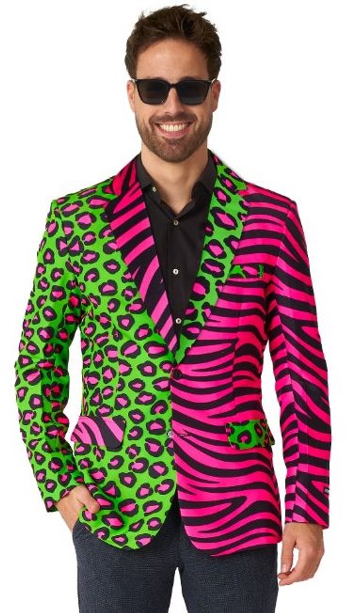 Suitmeister Party Neon Blazer - Heren Blazer - Mannen Colbert - Multicolor - Carnaval - Maat XL