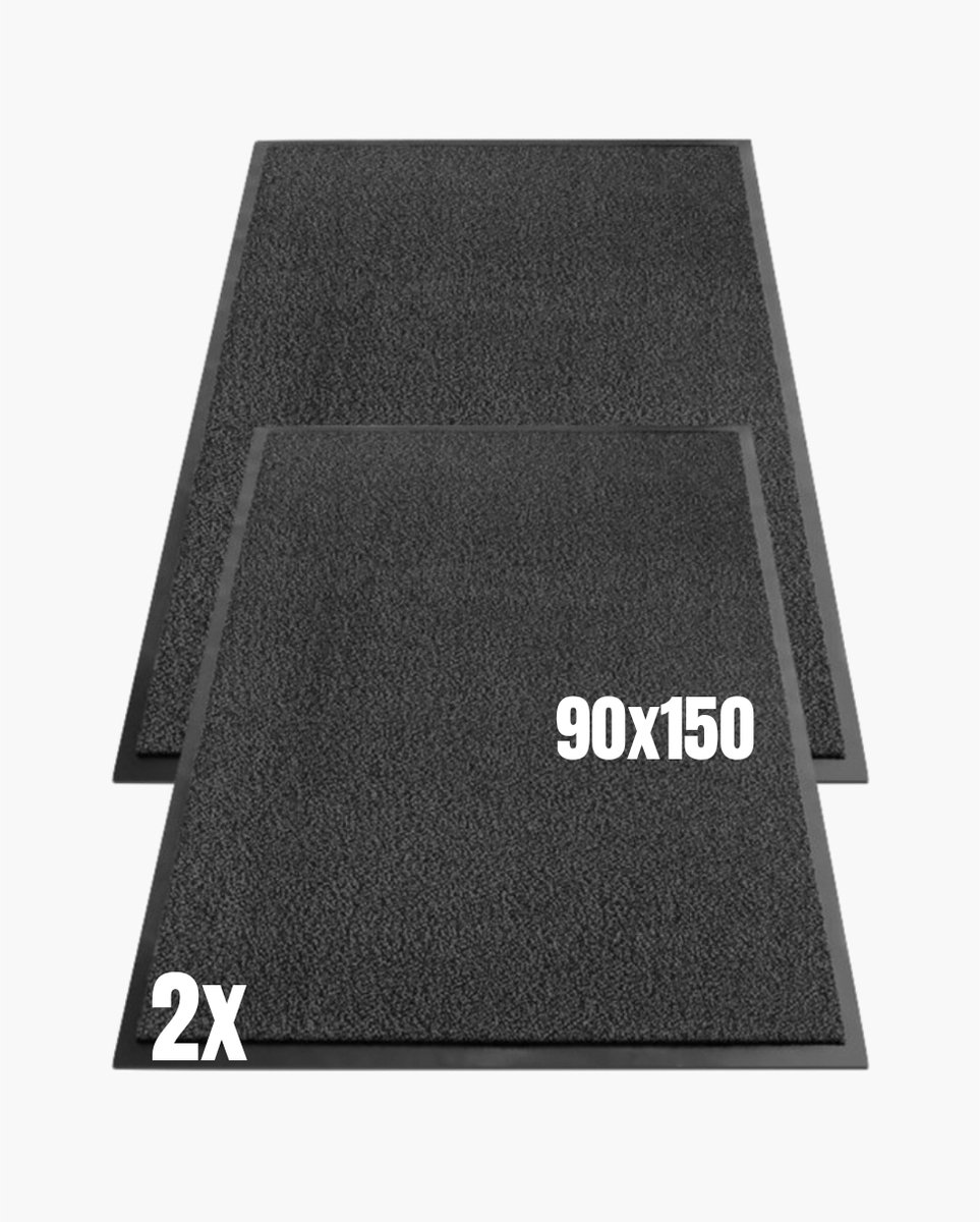 2 x schoonloopmat / droogloopmat - XXXL - Antraciet - 5.5 mm hoog