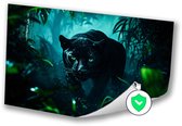 Zwarte panter in de jungle - Panter poster - Poster dieren - Hyperrealisme - Wanddecoratie industrieel - Posters voor thuis - poster 100x70 cm