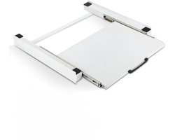 Tussenstuk wasmachine droger - Wasmachine opbouwmeubel - Uitschuifbare werkblad - Wit 60 x 54 x 7,5 cm