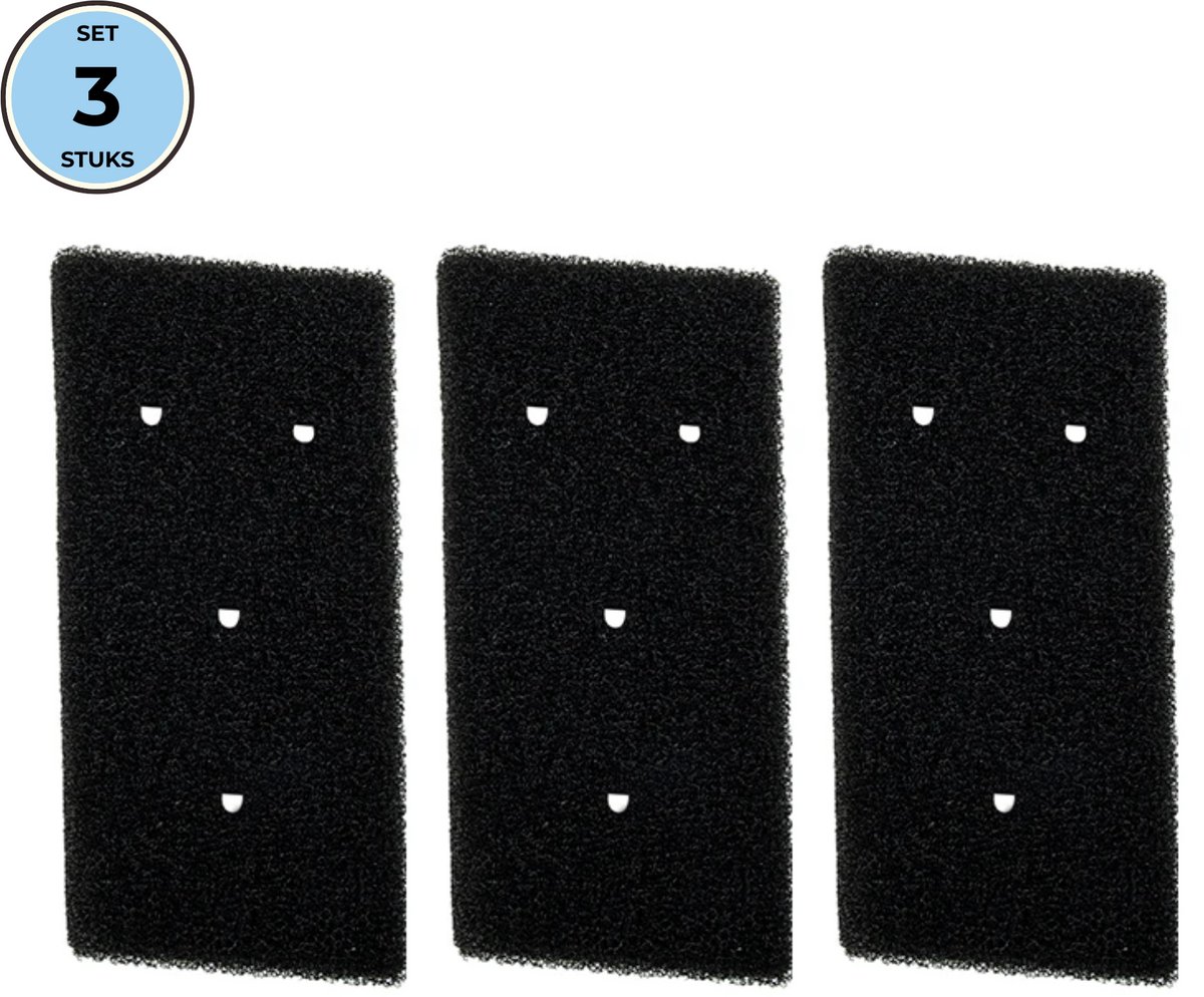 Bramokava 3x Filter geschikt voor Droger Whirlpool Bauknecht Ignis ( met 4 gaatjes) - 481010345281 - 8015250474909 - 481010716911 - 220 x 110 mm - Spons Foam Schuimfilter