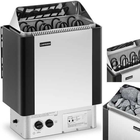 Saunakachel - 6 kW - 30 tot 110 ° C - incl. bedieningspaneel - Uniprodo