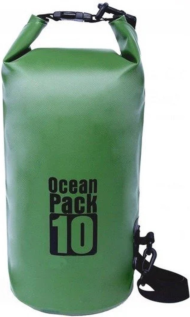 Waterdichte Tas - Dry bag - 10L - Groen - Ocean Pack - Dry Sack - Survival Outdoor Rugzak - Drybags - Boottas - Zeiltas