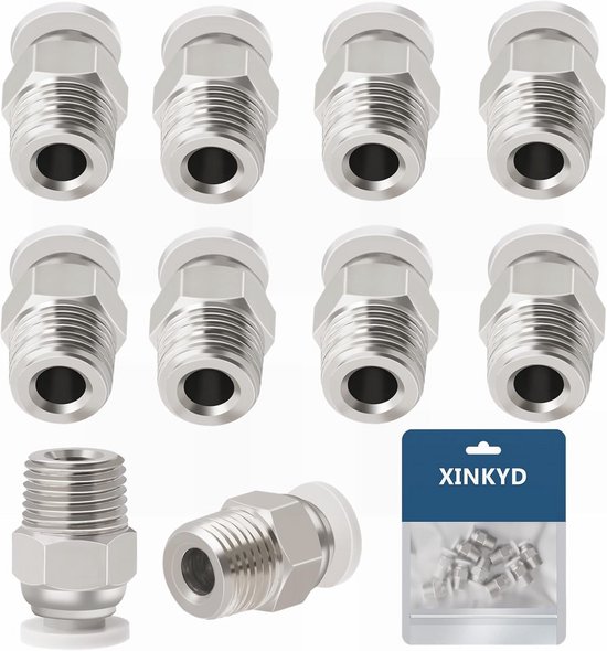PC4-M10 Pneumatische Stekkers - 10 Stuks Push-in Connectoren voor 3D