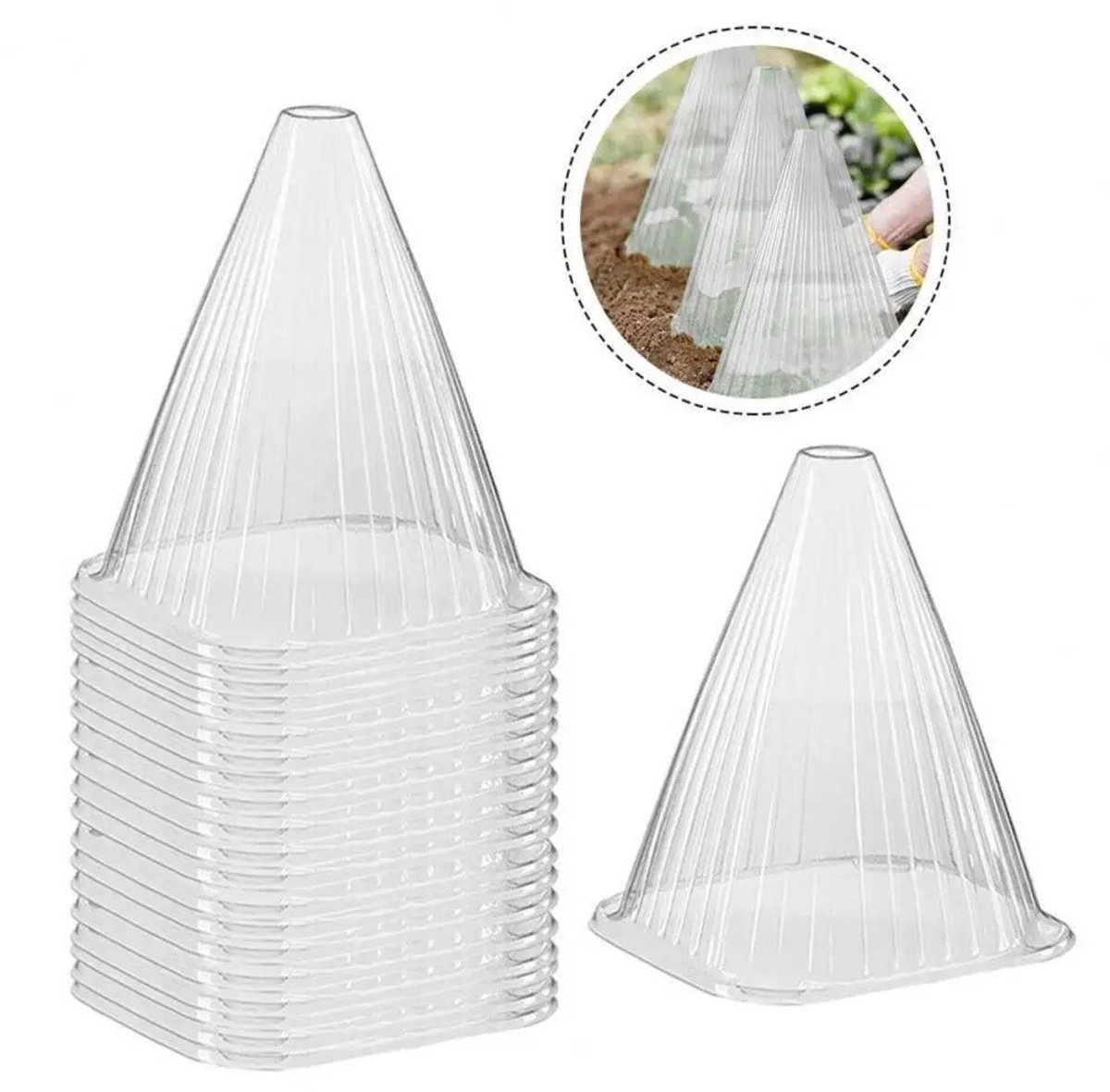 WiseGoods Premium Plantenstolp Set Van 20 - Plantencloche Bescherming - Plantenhoedje Klimaatkap - Beschermhoes Plant - Tuinieren