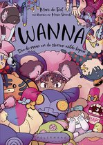 Boekomslag 'Wanna' met levendige, ronde illustraties van vreemde wezens en de tekst 'Wanna' in grote letters.