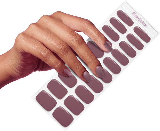 Pink Gellac UV Nagelstickers - Gellak Stickers 0031 Deep Mauve - Nail Art Gel Stickers voor Nagels - 20 stuks in 10 maten
