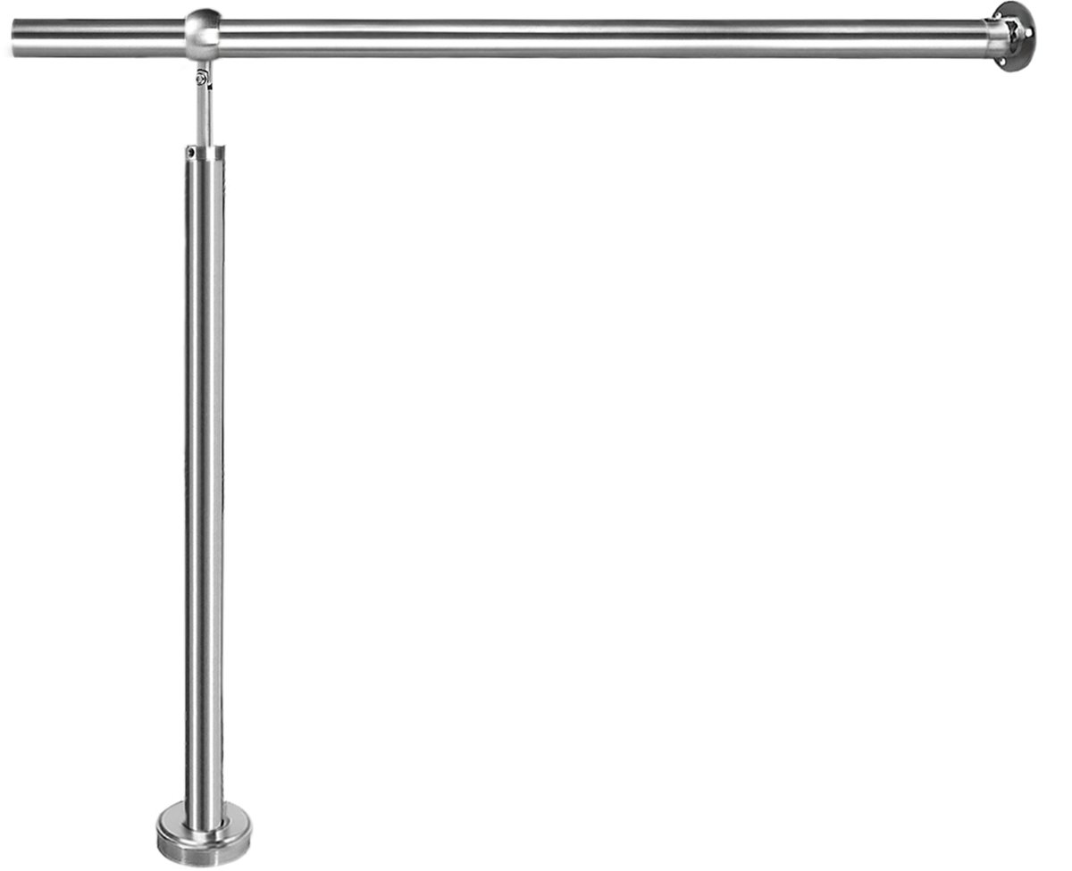 Aufun Roestvrijstalen Leuning Borstwering Trapleuning Muurleuning Leuning Voor Trappen, Buiten & Binnen (180cm)