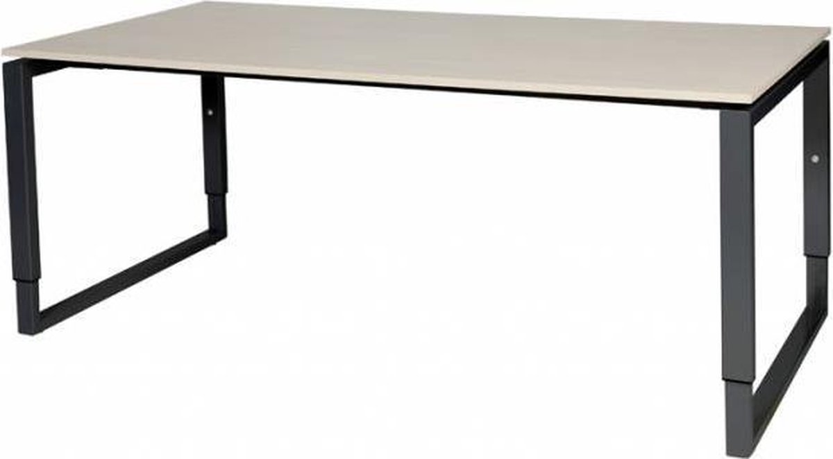 Schaffenburg Verstelbaar Bureau - Plus 180x90 Eiken - zwart frame Zwart (RAL9005)/Lindberg eiken