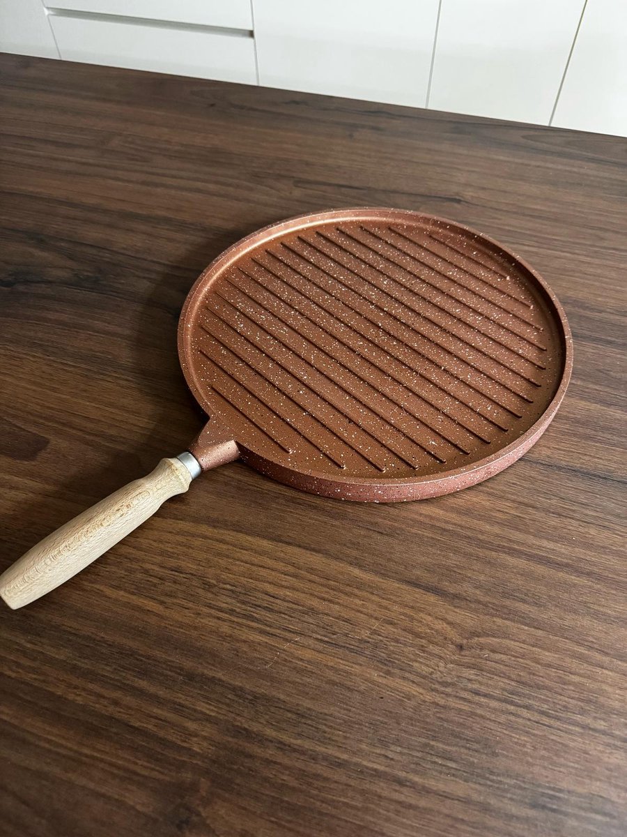 Mevaz - Koekenpan - Dubbelzijdig - Gözleme - Sterke Bouw - Roze - 35 cm