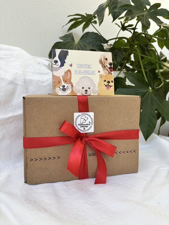 Honden snack cadeau box - Snackbox M - Middelgrote hond adult - Natuurlijke ingrediënten