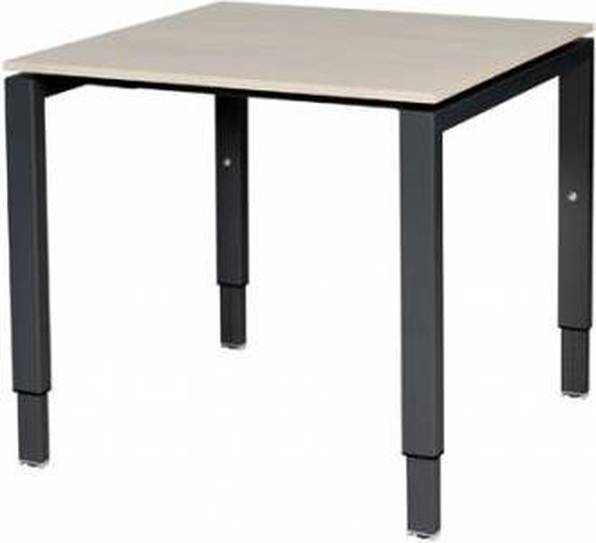 Verstelbaar Bureau - Domino 80x80 Eiken - zwart frame