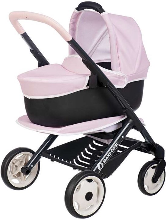Smoby - Poppenwagen - Maxi Cosi roze combi - wandelwagen - kinderwagen - reiswieg