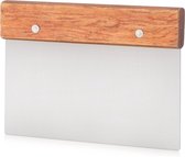Set van 2 roestvrijstalen spatels 15 cm - Voor roestvrijstalen deegkaart - Met houten handvat - Voor het schrapen, hakken, meten of mengen van room en meel