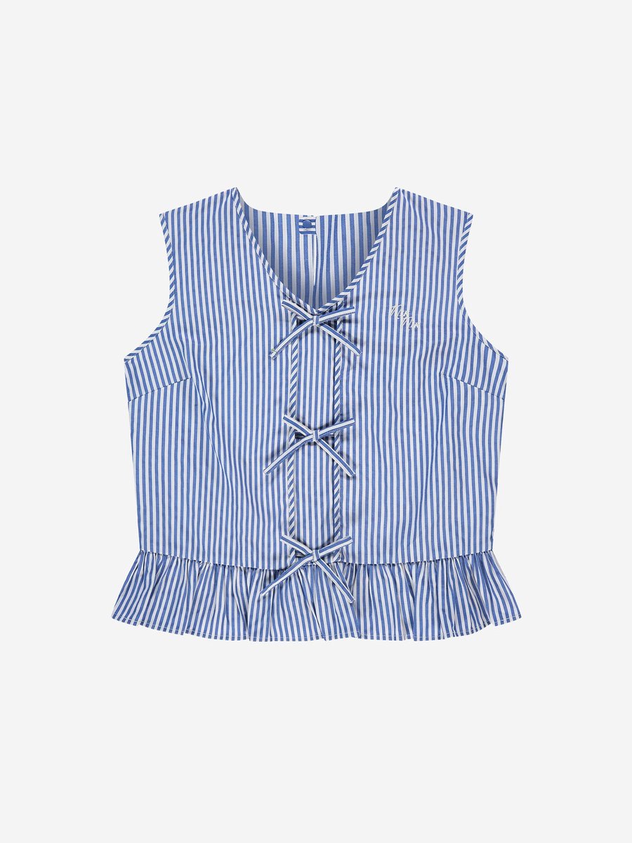 Nik&Nik zomer top meisjes - blauw / off wit - Aava