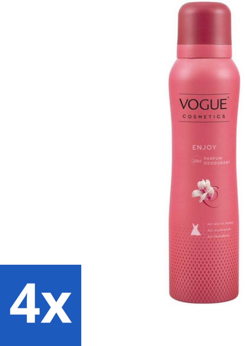 Vogue Enjoy Parfum Deodorant 150 ml - Voordeelverpakking - 4 stuks