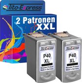Set van 2x gerecyclede inkt cartridges voor Canon PG-40