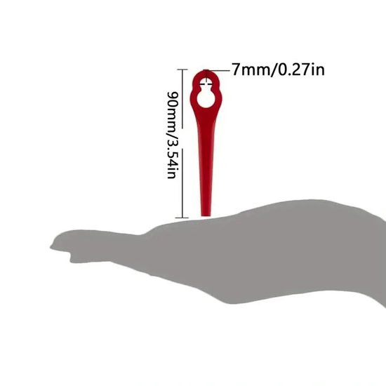 60x Vervangende Messen Voor Einhell Accu Grastrimmer - Kunststof Mesjes voor GE-CT 18 Li, GC-CT 18/24 Li, GC-CT 18/24 Li P - Rood - 90 mm - Duurzaam & Flexibel - Grasmaaier Accessoires van Merkloos	 — afbeelding 3