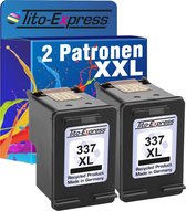Set van 2x gerecyclede inkt cartridges voor HP 337XL