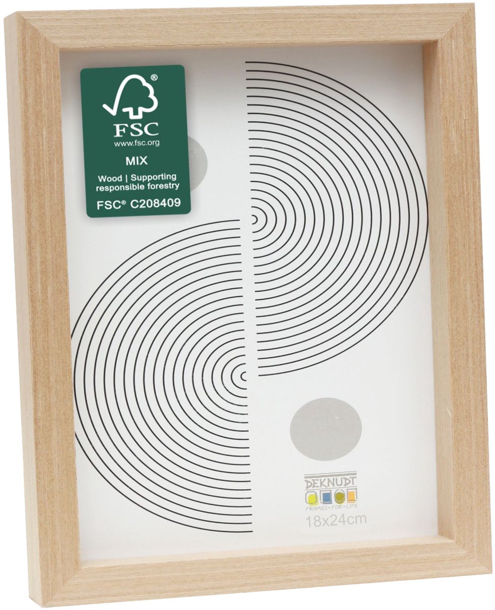 Deknudt Frames fotolijst - lichte houtkleur - strak - hout - FSC Mix - 18x24 naturel