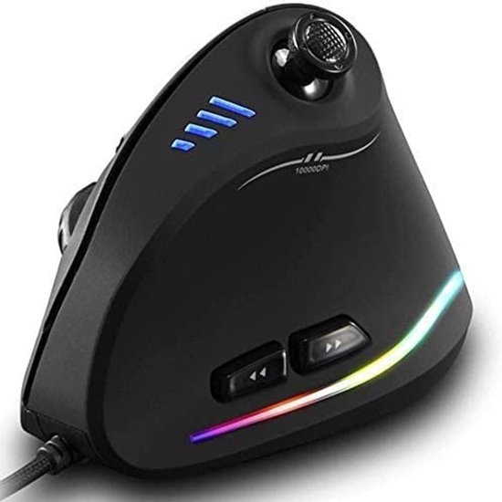 Bedrade Muis - Ergonomische Muis - Gaming Muis - Verticaal - 10000 DPI Verstelbaa - RGB verlichting