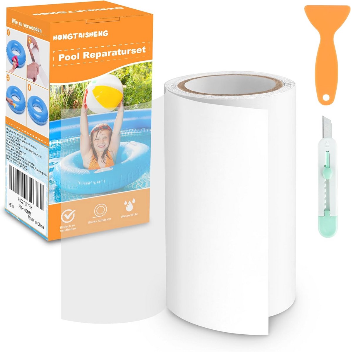 Waterdichte zwembadreparatieset voor opblaasbare producten - Zelfklevende TPU tape en transparante patches