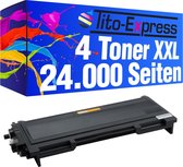 PlatinumSerie® 4 toner cartridges mega XXL black alternatief voor Brother TN-2000 6.000 pagina's