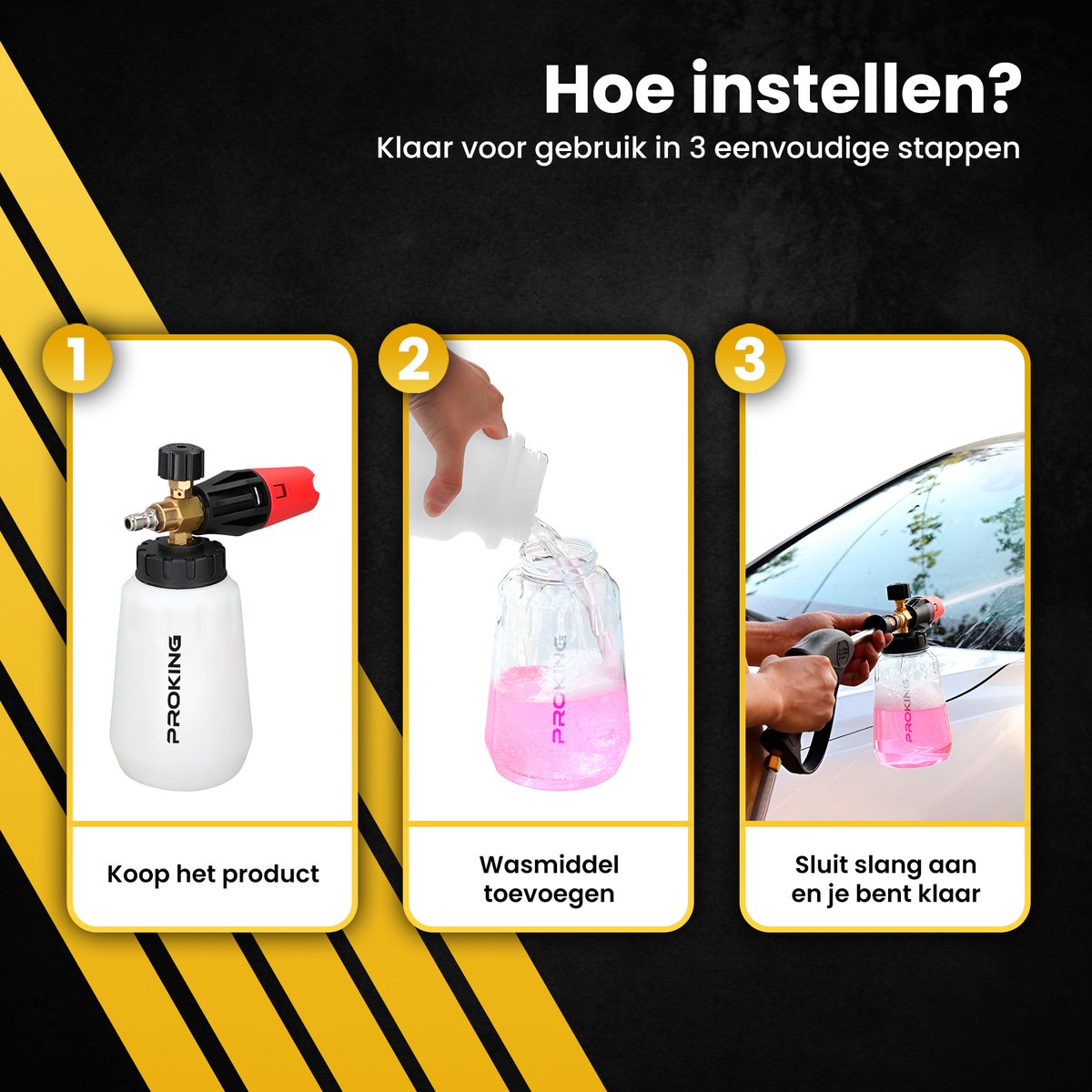 PROKING Snow Foam Cannon - Karcher K2 K3 K4 K6 K7 - auto foam gun - 1000ml – foto 2