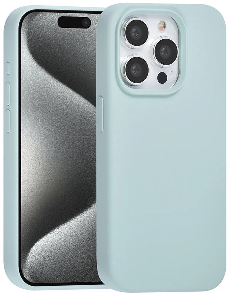 TUNIQ telefoonhoesje voor Apple iPhone 15 Pro - Siliconen backcover - Lichtblauw