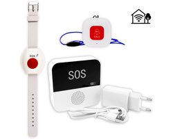 Alarmknop Set Basis (AHO) – Basisstation, Alarmknop en Alarm horloge – Personenalarmering - Senioren Alarm - Alarmknop voor ouderen - SOS knop - Geen abonnement